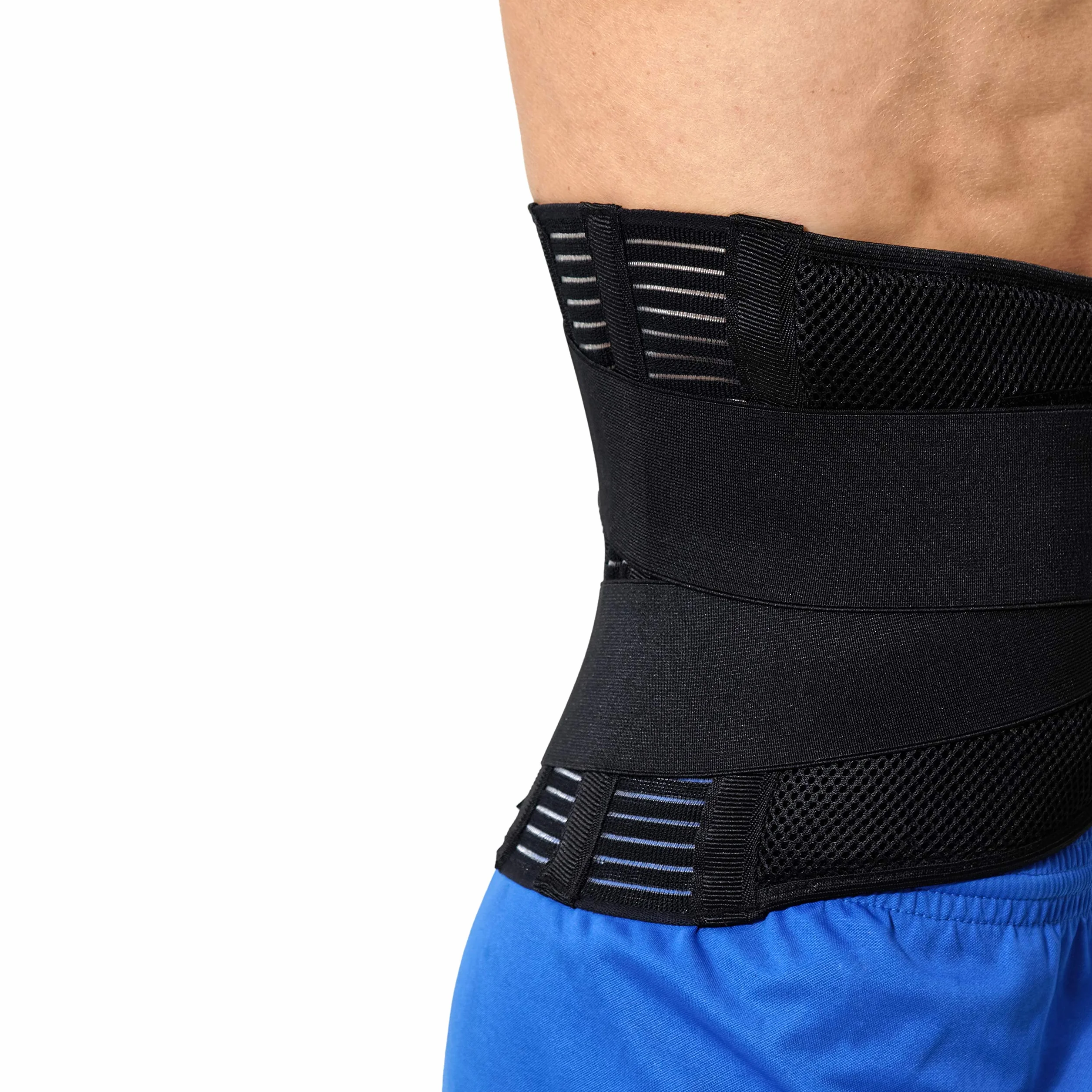 NEOtech Care - Fascia lombare per la schiena - compressione regolabile - traspirante - per postura, sollevamento pesi (beige, M)