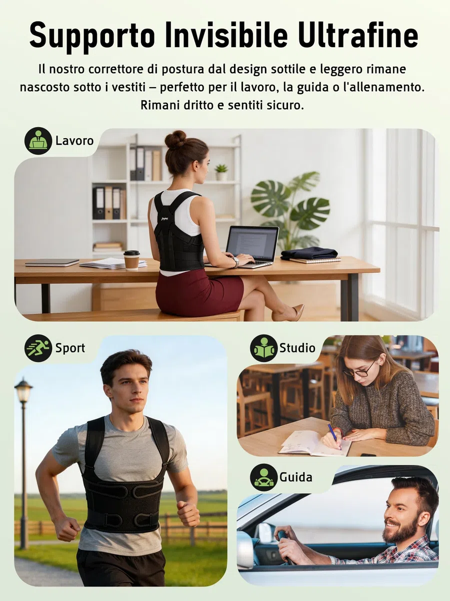 Fascia Posturale Spalle Schiena Uomo: Busto Correttore Posturale Uomo Donna con Elastica Fascia Lombare Supporto Regolabile Traspirante - Dritta Raddrizza Spalle Schiena Migliora Postura - M