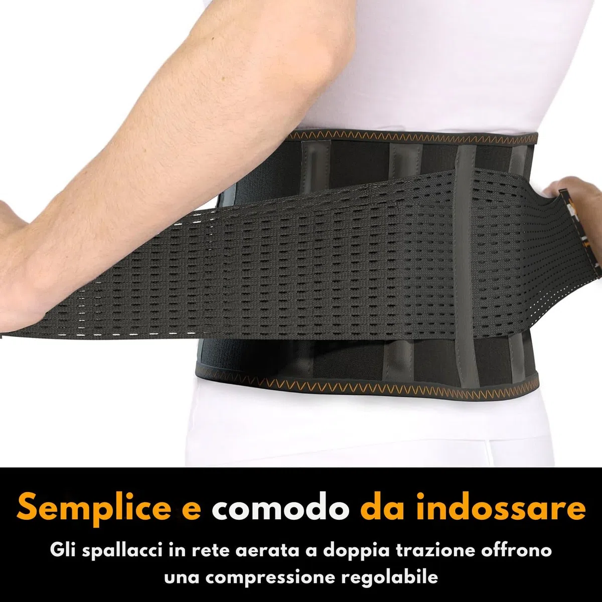 MEDiBrace PLUS Fascia Lombare con Cuscinetto Lombare 3D, Supporto per la Zona Lombare con Cintura Regolabile e Stecche di Supporto per Alleviare il Mal di Schiena