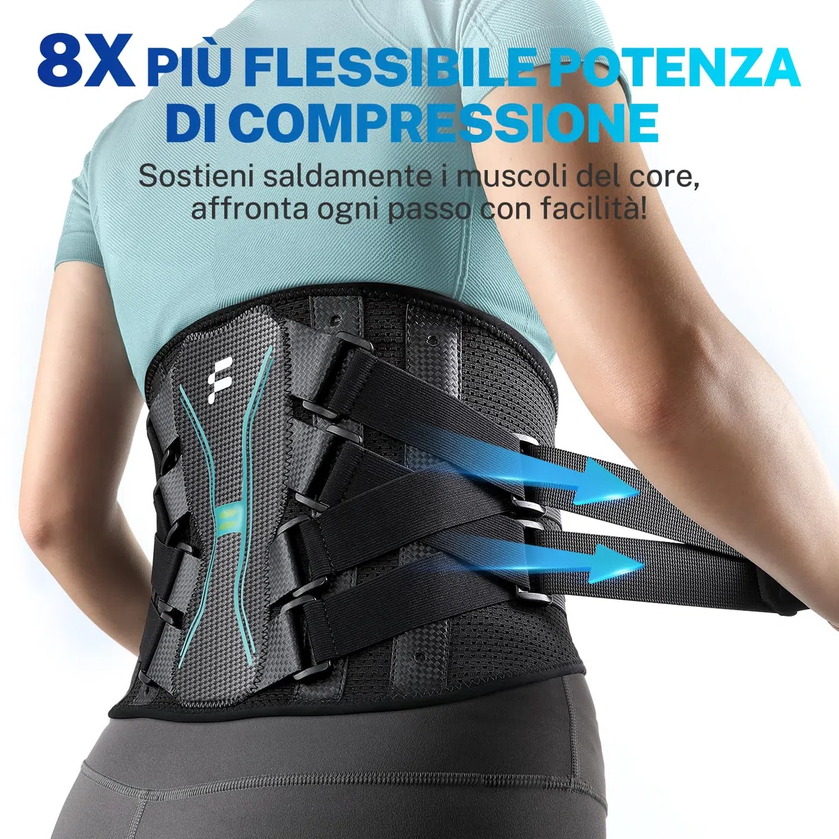 Fitomo Fascia Lombare Supporto Schiena e Postura, Supporto 3D con Stecche in Fibra di Carbonio Ergonomica, Ideale per Ufficio, Lavoro Pesante, Sciatica e Seduta Prolungata,L