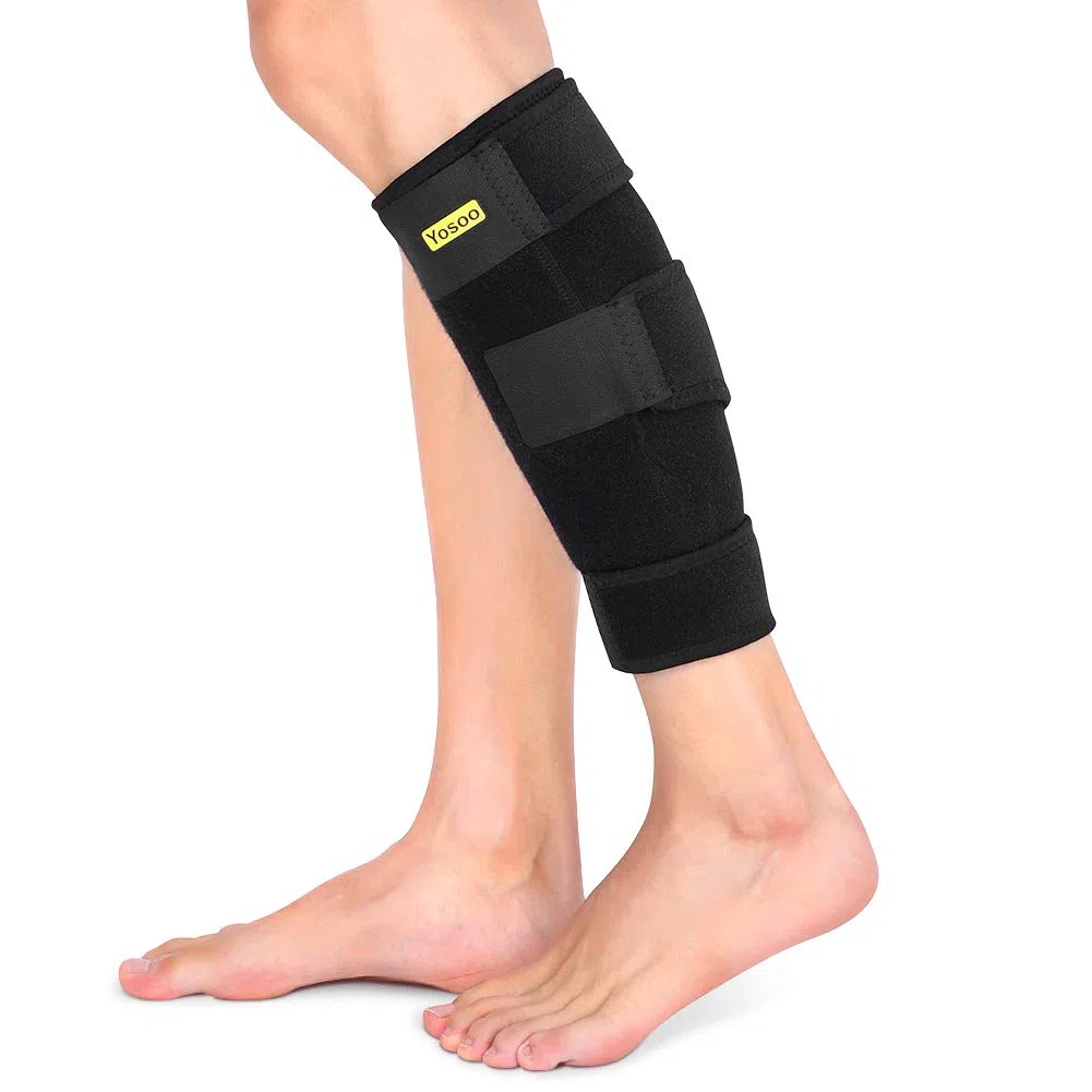 Yosoo Health Gear Fascia Elastica Polpaccio Regolabile, Coppia di Vitello Compressione Manica con Chiusura a Strappo in Neoprene e Cinghie a Strappo, per Correre, Aumenta la Circolazione di Sangue