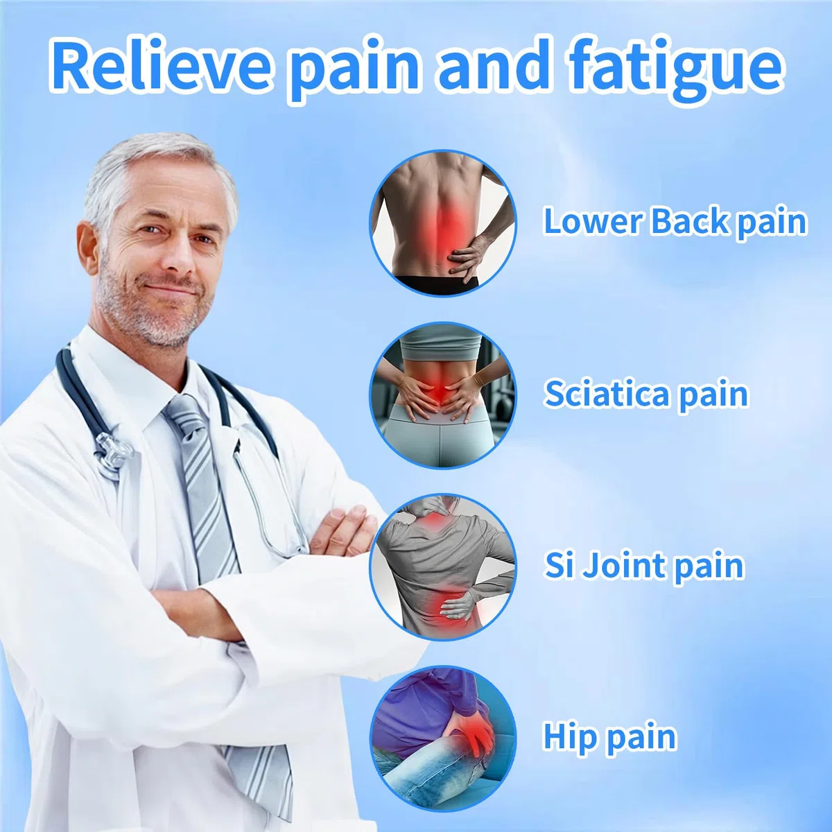 Fascia Lombare Supporto Schiena con Magneti, Cintura Sacroiliaca per Alleviare il mal di Schiena Regolabile Supporto Sciatica per l'anca per Uomo Donna Sollievo dal Dolore Sciatico Lombare e Pelvico