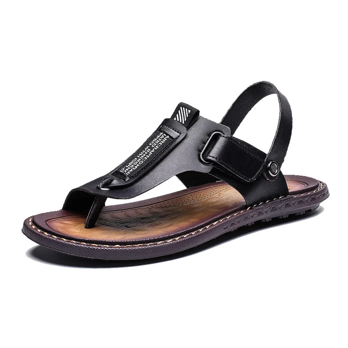 Sandali da Spiaggia in Pelle, Sandali Ortopedici da Uomo Slip-on Taglie Forti con Supporto Plantare per L'alluce Valgo, Infradito Sportive Impermeabili A Due Usi, per L'Arco Plantare