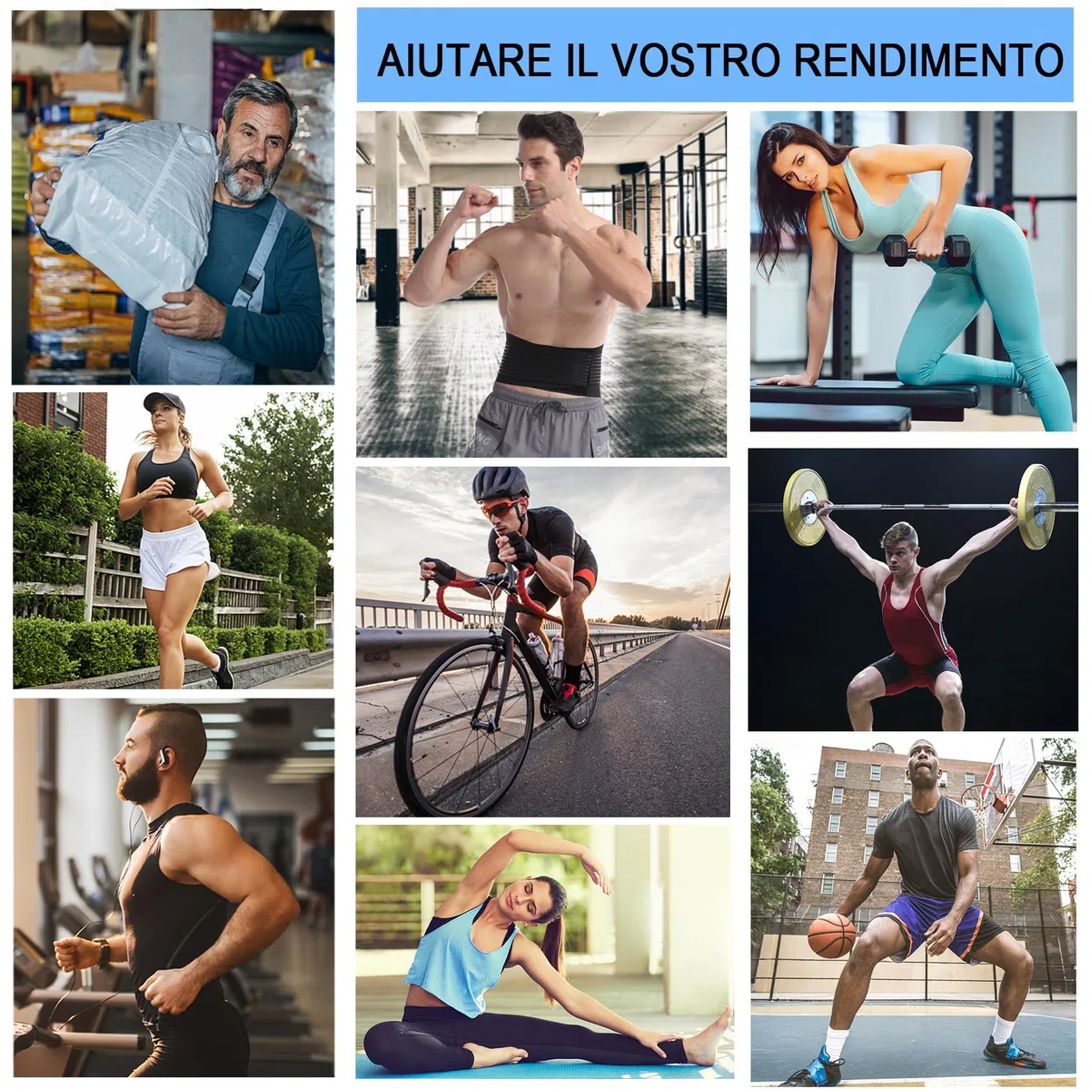 Paskyee Fascia Lombare Supporto con 6 supporti - Tutore per la schiena per alleviare il dolore da scoliosi e sciatica - Cintura di supporto lombare per uomini e donne