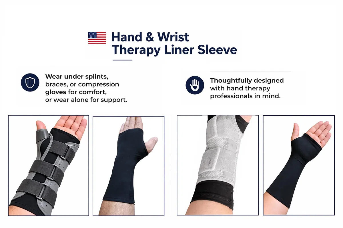 confezione da 4 di supporti per terapia delle mani, supporto per il polso e l'antibrachio sotto le barre, sospensori e guanti a compressione (Long Medium)