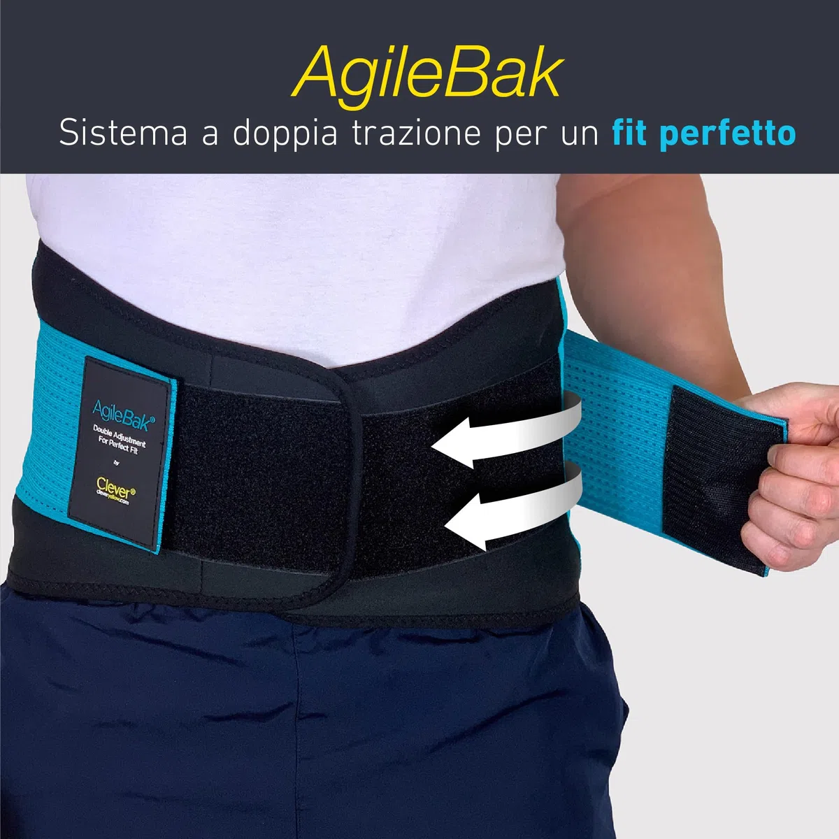 Clever Yellow Fascia lombare adatta a donne e uomini - Supporto terapeutico per la zona lombare - L'unico tutore certificato per il sollievo dal dolore lombare e la prevenzione degli infortuni - Large