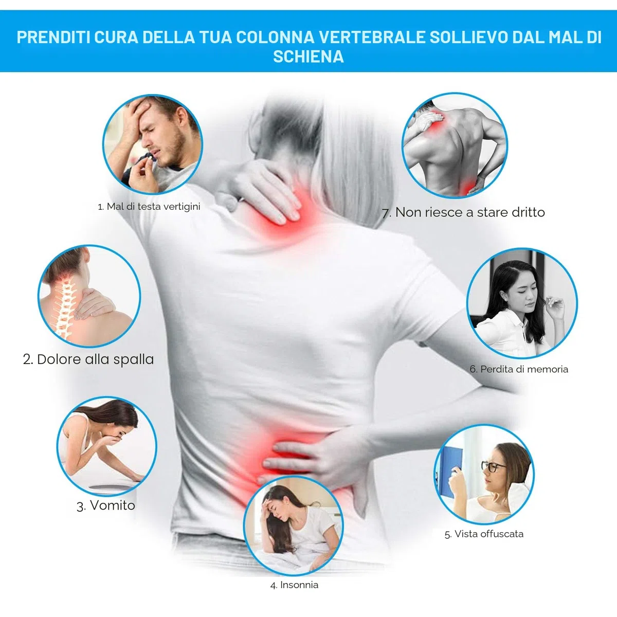 Supporto Lombare Regolabile Multi-livello,Dispositivo per Distendere la Schiena,Correttore per la Schiena con Magnete per Ernia del Disco, Sciatica e Scoliosi