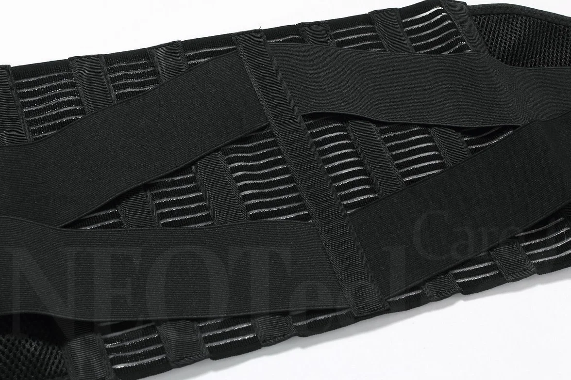 NEOtech Care - Fascia lombare per la schiena - compressione regolabile - traspirante - per postura, sollevamento pesi (beige, M)