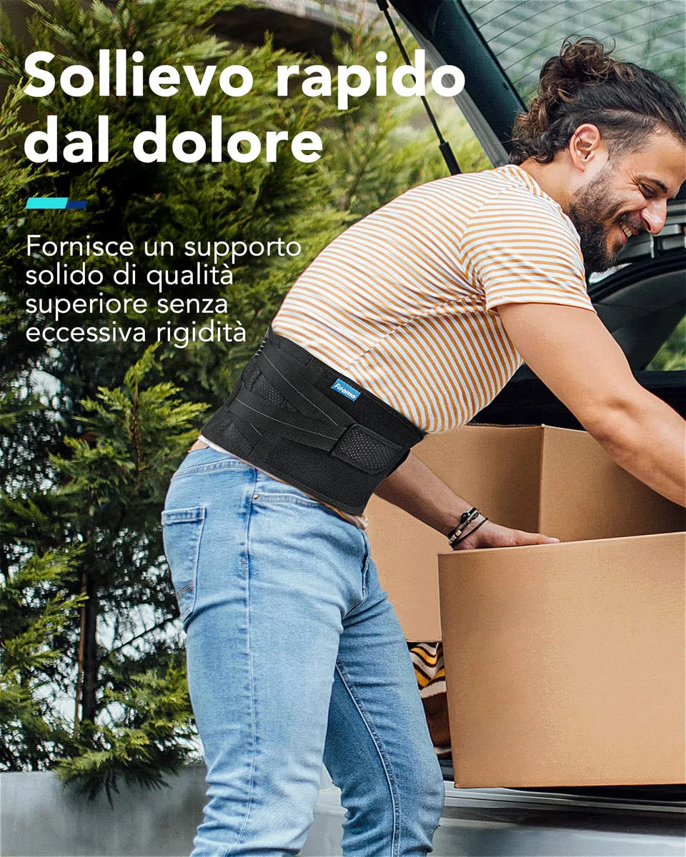 Fitomo Fascia Lombare Supporto Schiena per Uomini e Donne, Busto Ortopedico Lombare per il dolore da Sciatica, Ernia del disco, Stenosi spinale, Fascia Elastica Lombare Regolabile