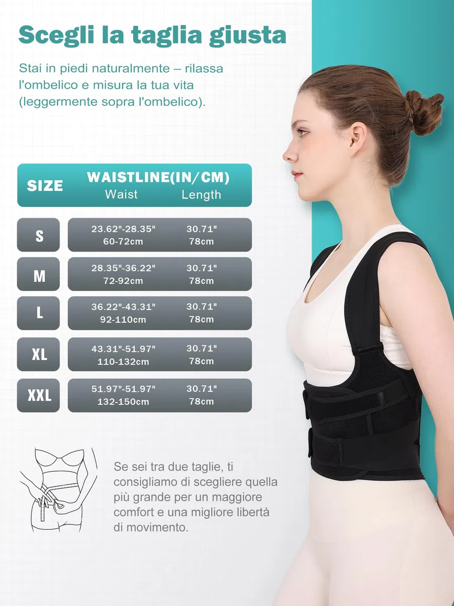 Fascia Correttore Posturale Spalle e Schiena：Busto Correttore Posturale Uomo Donna con Elastica Fascia Lombare Supporto Regolabile Traspirante - Dritta Raddrizza Spalle Schiena Migliora Postura (L)