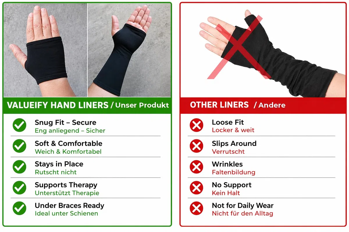 confezione da 4 di supporti per terapia delle mani, supporto per il polso e l'antibrachio sotto le barre, sospensori e guanti a compressione (Long Medium)