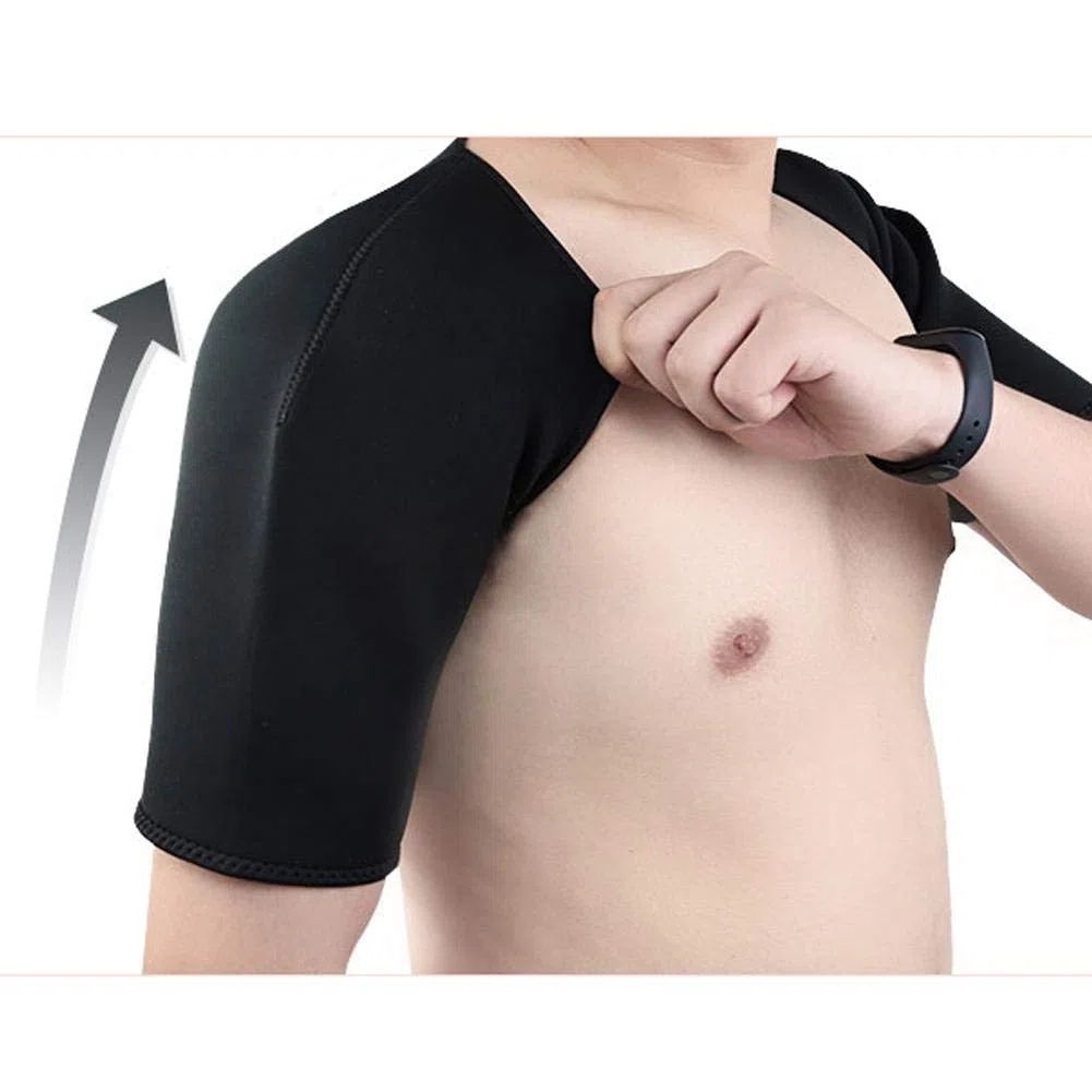 Brrnoo Spallaccio Sportivo Regolabile, Cinghia Protezione Elastica Doppia Spalla, Caldo Confortevole per Corsa e Fitness, Taglia