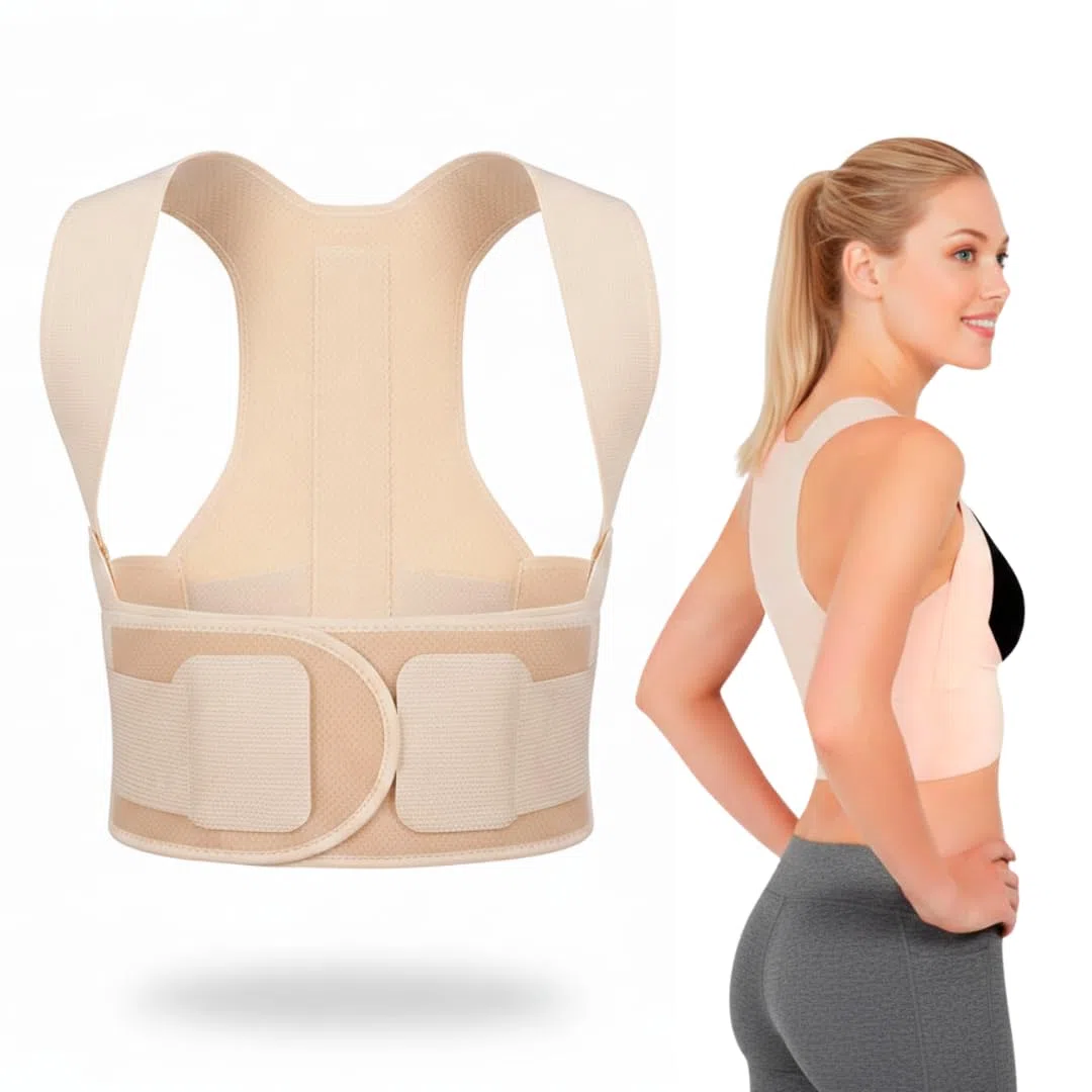 Secret - Correttore di postura Unisex | Fascia posturale spalle e schiena | Invisibile | Strisce regolabili | Raddrizza spalle | Migliora la postura istantanea