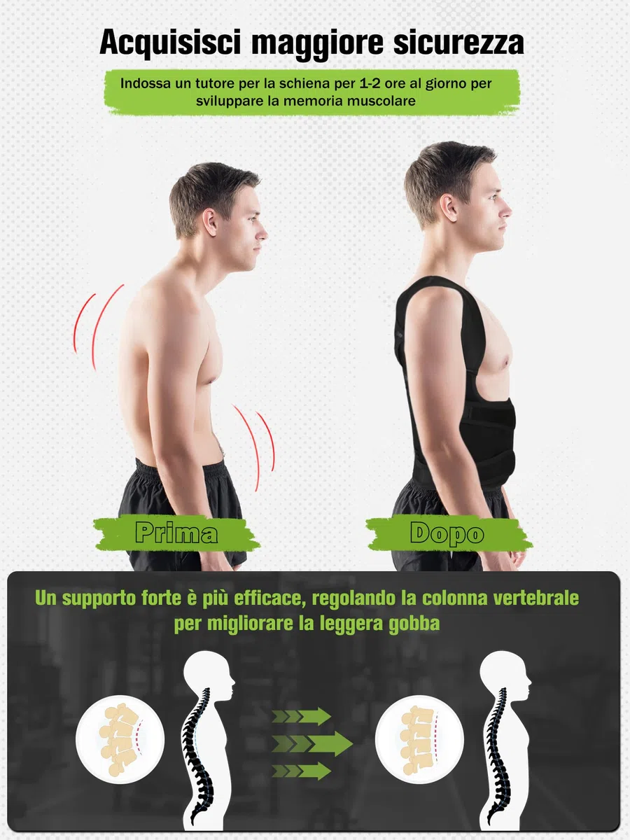 Fascia Posturale Spalle Schiena Uomo: Correttore Posturale Fascia Lombare Supporto Donna - Tutore Spalla Busto Schiena Dritta Elastica Regolabile - Ortopedico Cintura per Raddrizza Schiena Collo L