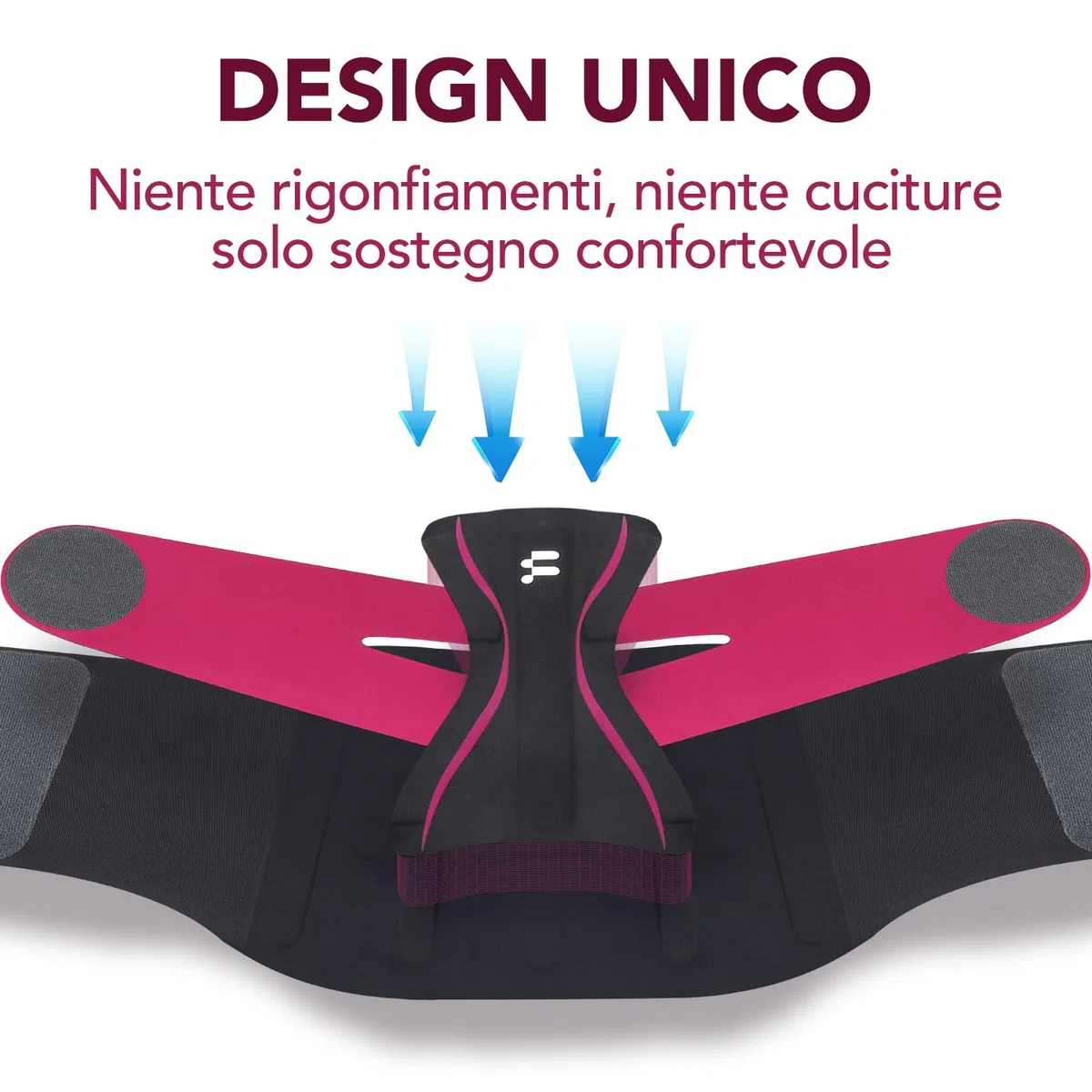 Fitomo Fascia Lombare Supporto Schiena, Tessuto Yoga Monoblocco Ultrasottile da 0,5 mm Senza Cuciture, Cuscinetto Lombare 3D Rimovibile per Supporto Lombare per Uomo e Donna