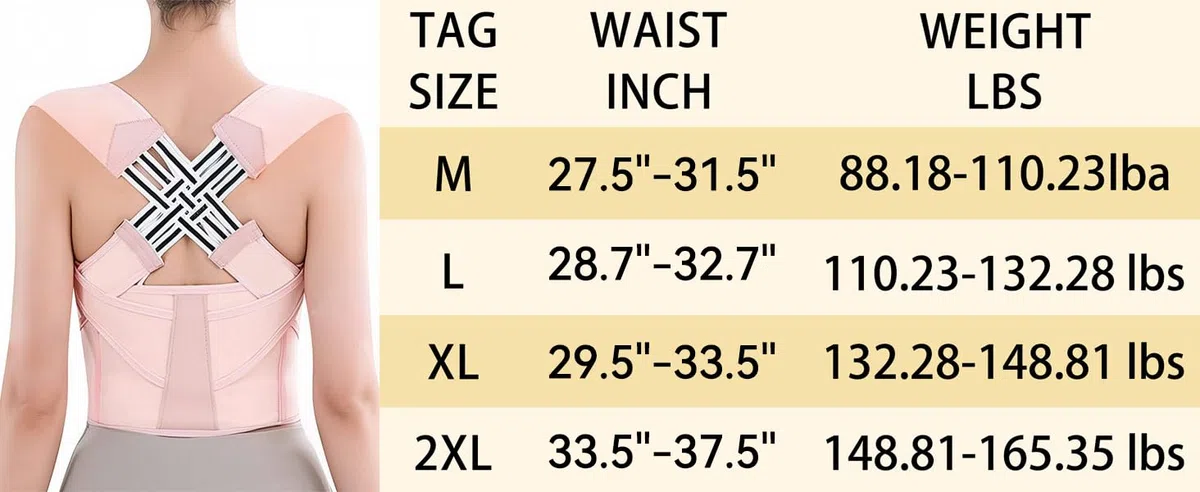 HYJO Correttore Posturale Spalle Schiena, Correttore Postura Uomo Donna, Fascia Posturale Spalle e Schiena Traspirante, Sollievo dal Dolore alla schiena e alla Cervicale, Rosa