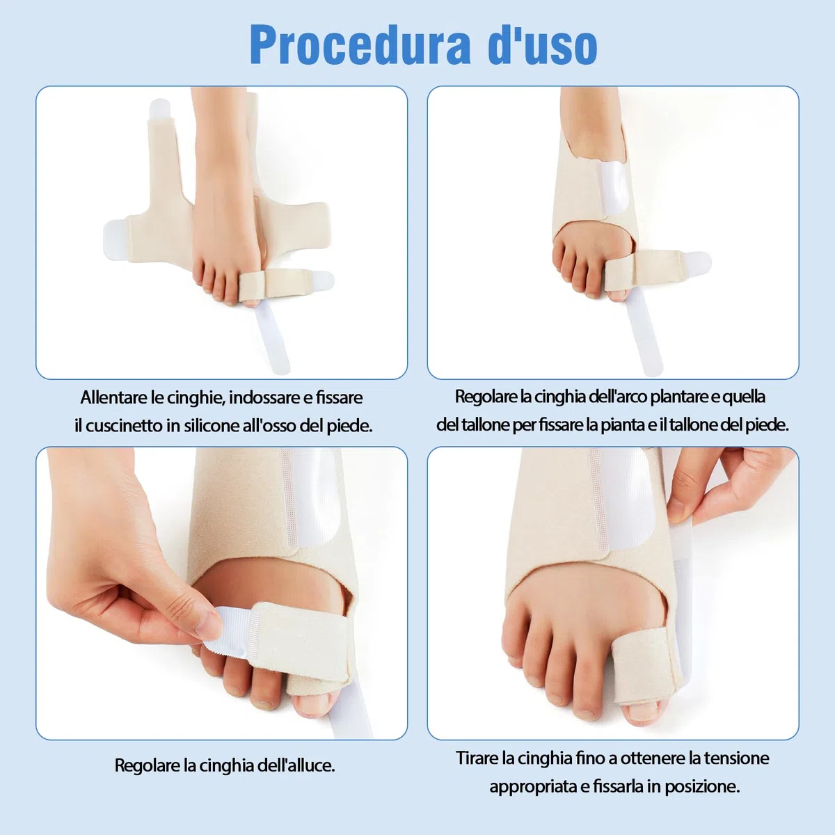 Alluce Valgo Correttore per Donna e Uomo – Tutore Alluce Valgo Regolabile con Cuscinetto in Gel – Sollievo e Supporto per Alluce Valgo, 1 Paio