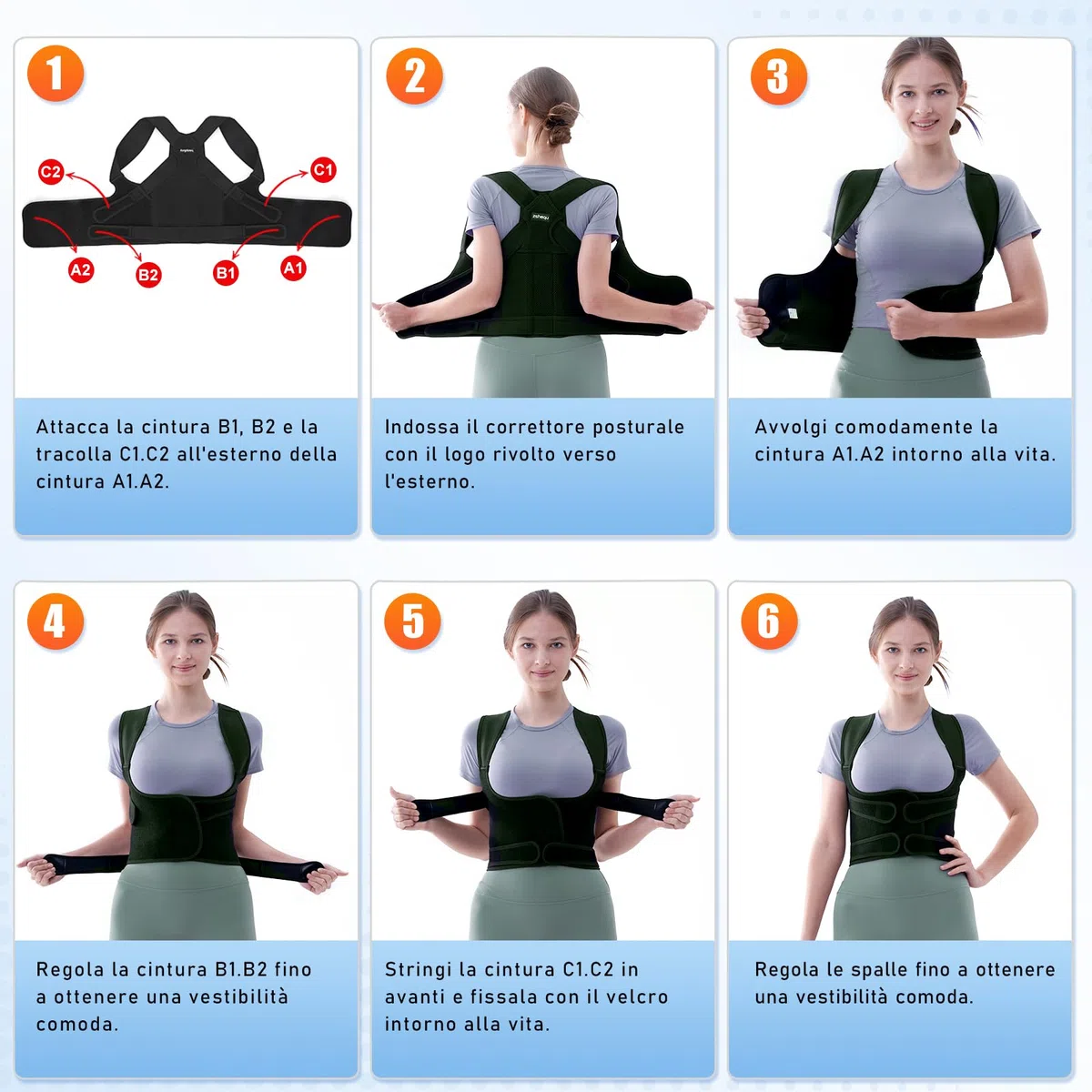 Fascia Correttore Posturale Spalle Schiena: Fascia Lombare Busto Supporto Uomo Donna - Schiena Dritta Cintura Tutore Raddrizza Spalle Lavoro - Elastica Dritte Postura Cervicale Ortopedico Fasce L