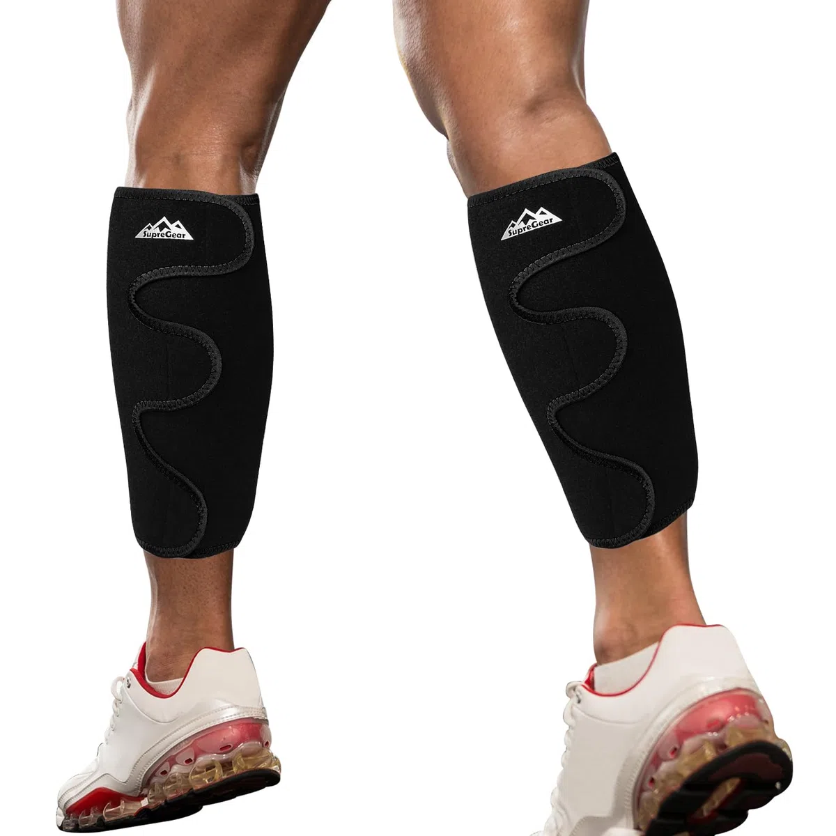 supregear Tutore di Supporto per Polpaccio, 2 Pack Stinco Stecca Compression Uomini Donne Impacco di Vitello Regolabile per Gonfiore Muscolare Allenamento Escursionistico Comodo Supporto per Polpacci