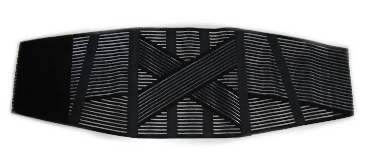 CORSETTO LOMBARE CON INCROCIO -Nero, XXL (109-120 cm.)- Supporto Ortopedico Steccato, Fascia Cintura Addominale con 6 Stecche, Tutore per Schiena, Busto Renale Correttore Posturale - UNISEX Uomo Donna