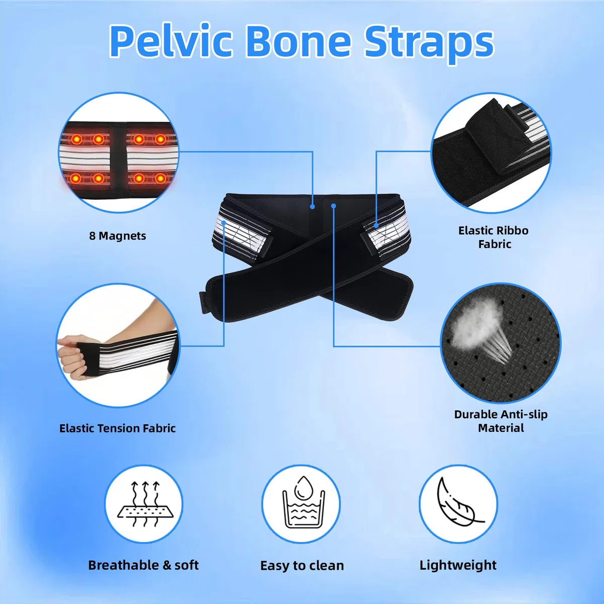 Fascia Lombare Supporto Schiena con Magneti, Cintura Sacroiliaca per Alleviare il mal di Schiena Regolabile Supporto Sciatica per l'anca per Uomo Donna Sollievo dal Dolore Sciatico Lombare e Pelvico