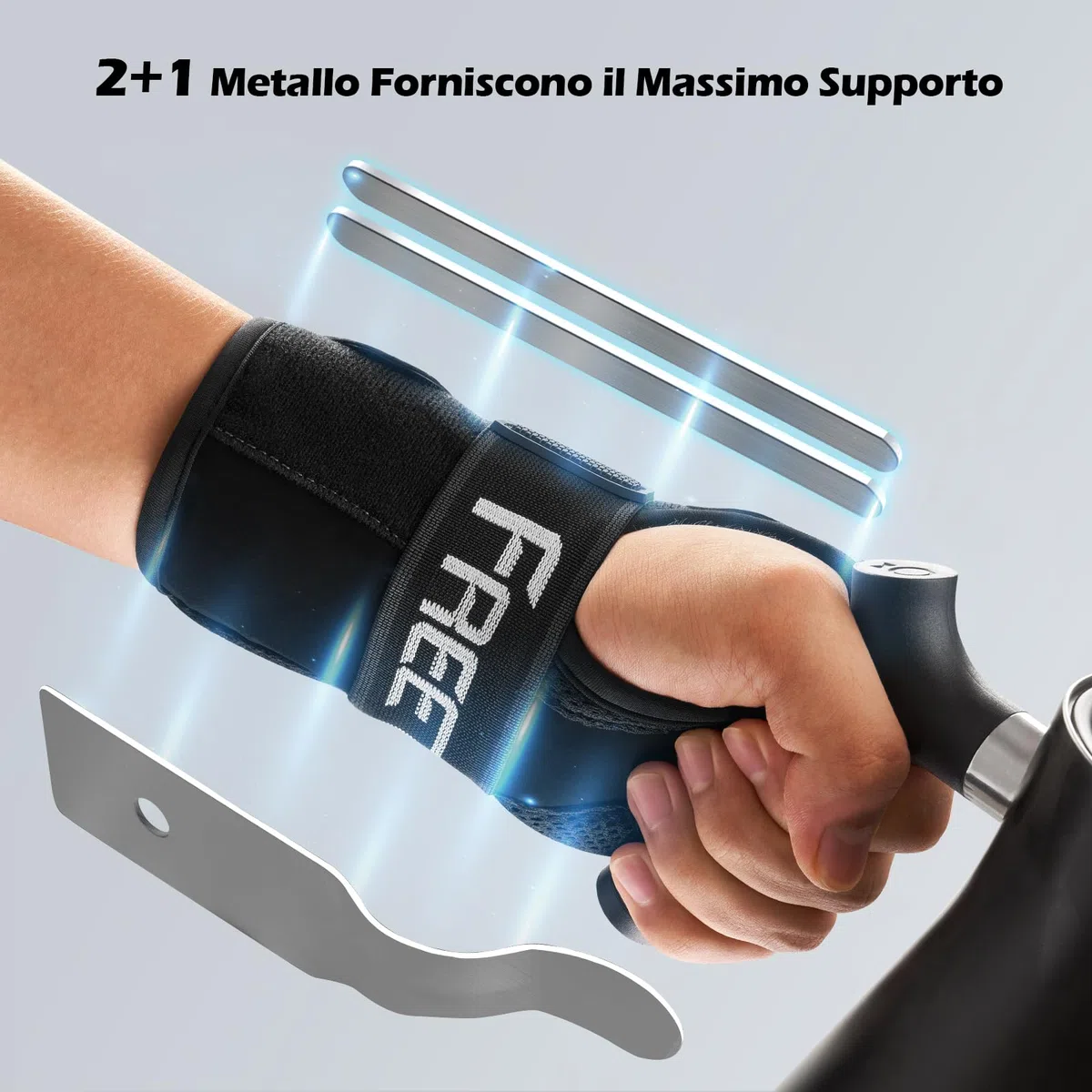 FREETOO Stabile Tutore Polso Destro con 3 Stecche Metallo, Comode Tutore Tunnel Carpale con Morbido Cuscino per Uso Quotidiano, Traspirante Polsiera Ortopedica per Tendinite,Artrite,Distorsione