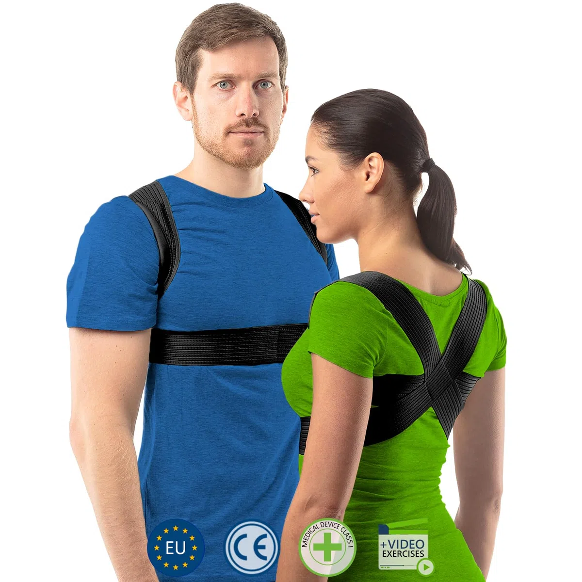 Correttore posturale bustino spalle schiena uomo e donna | Fascia posturale spalle e schiena | Raddrizza schiena e spalle | Reggispalle posturale uomo e donna | Correttore di postura | Taglia 4 Nero