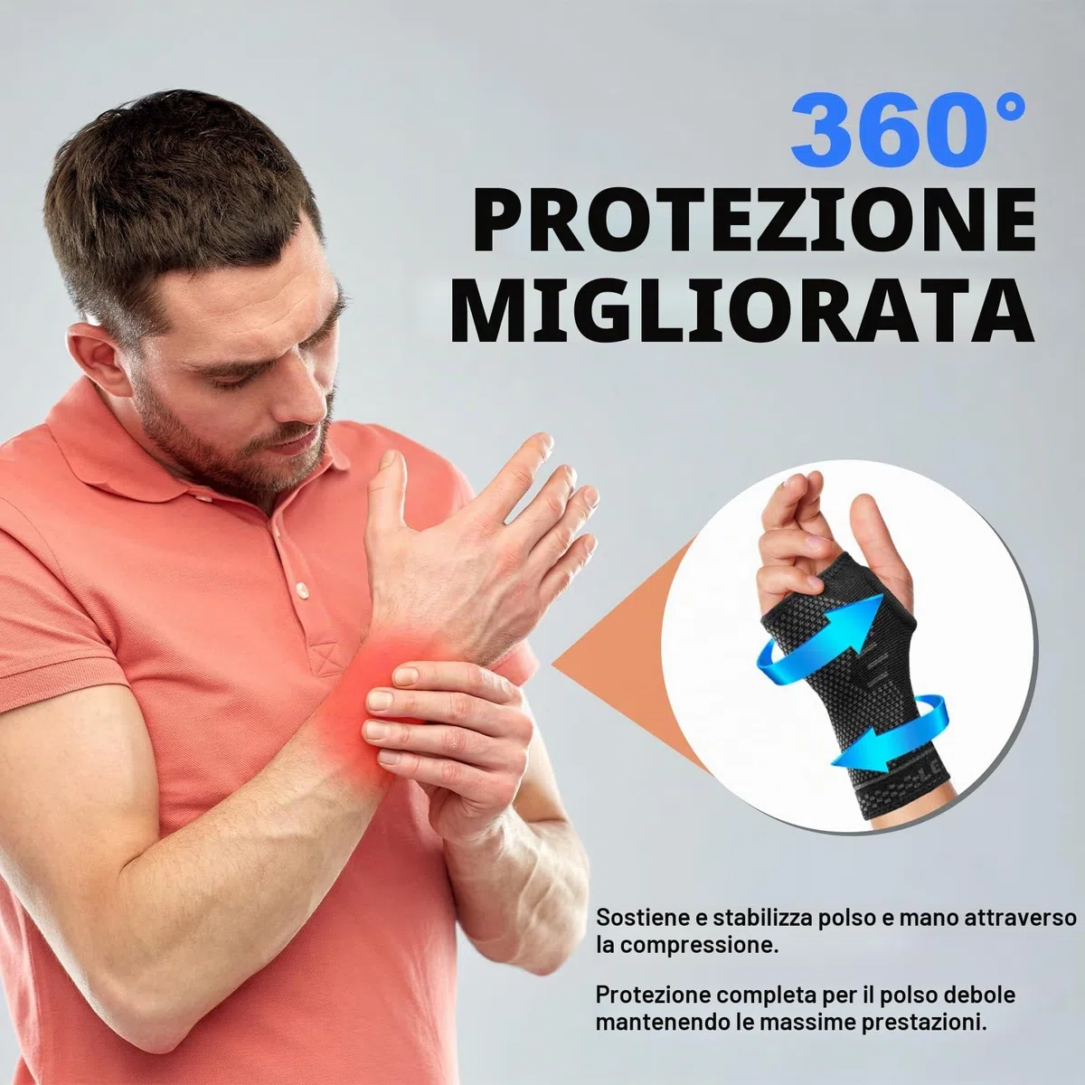 Lexniush Tutore Polso, 2 Pezzi Fascia da Polso per Tunnel Carpale, Traspirante Polsiera Ortopedica per Tendinite, Artrite, Slogature, Distorsione, Elastica di Supporto per Sport, M
