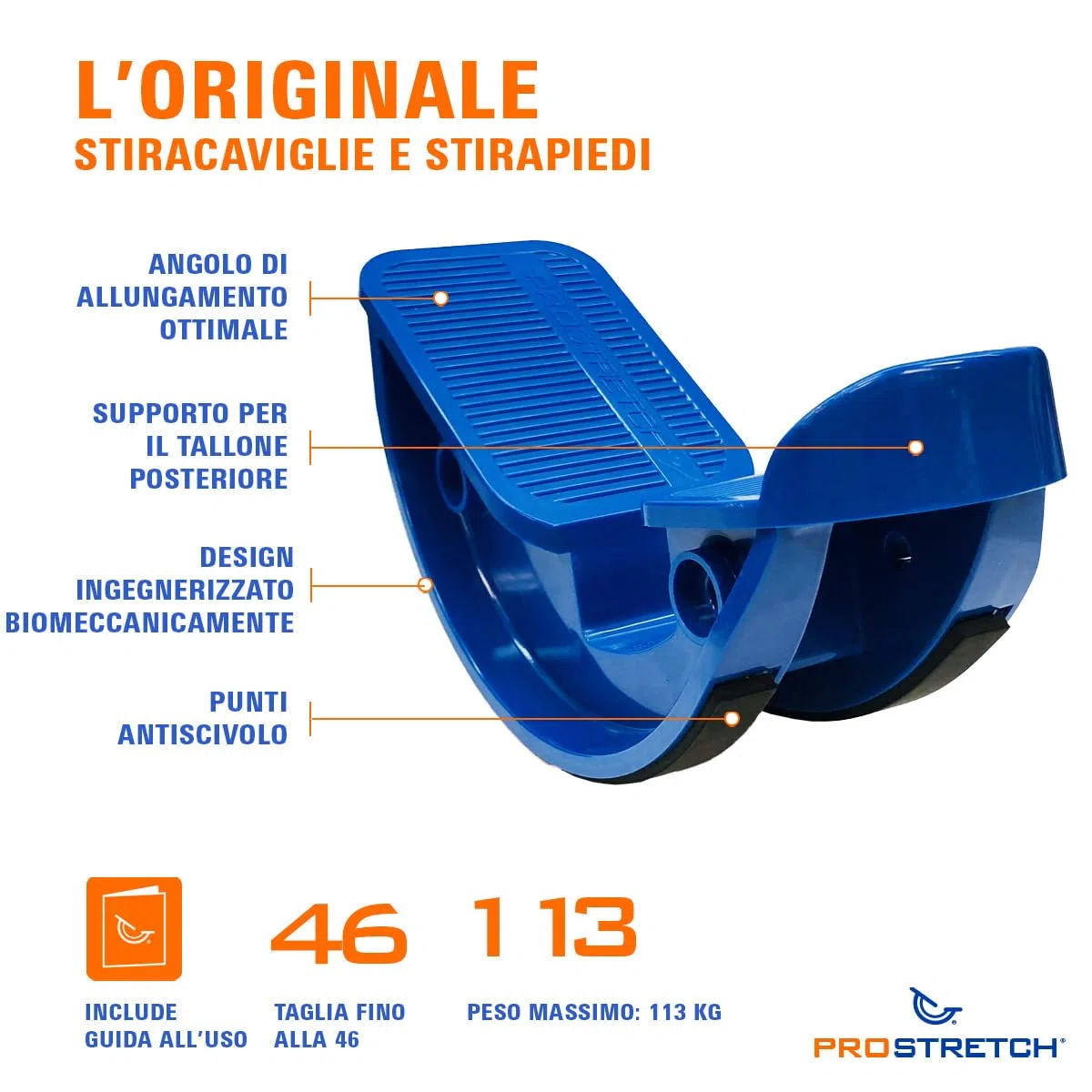 ProStretch – Attrezzo per Lo Stretching Original per Polpacci e Piedi – Allevia la Fascite Plantare, Tendinite del Tendine d’Achille – Poggiapiedi Ergonomico – Fabbricato negli USA