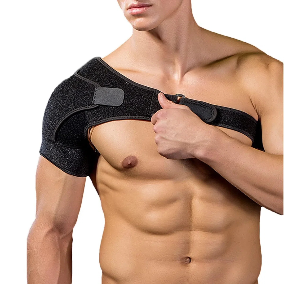 Tutore Spalla, Benda Regolabile Neoprene Wrap Braccio Supporto della Spalla per Protezione Lesioni Dolore Rotator Polsini Elastico Sportivo, per Destra e Sinistra