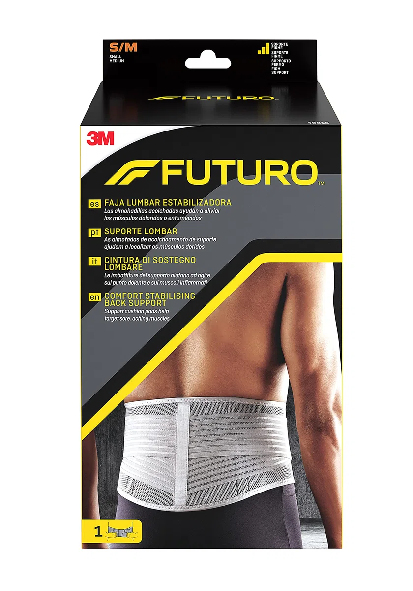 FUTURO Cintura di Sostegno Lombare - Le imbottiture del Supporto aiutano ad agire sul punto Dolente e sui Muscoli Infiammati, Small/Medium