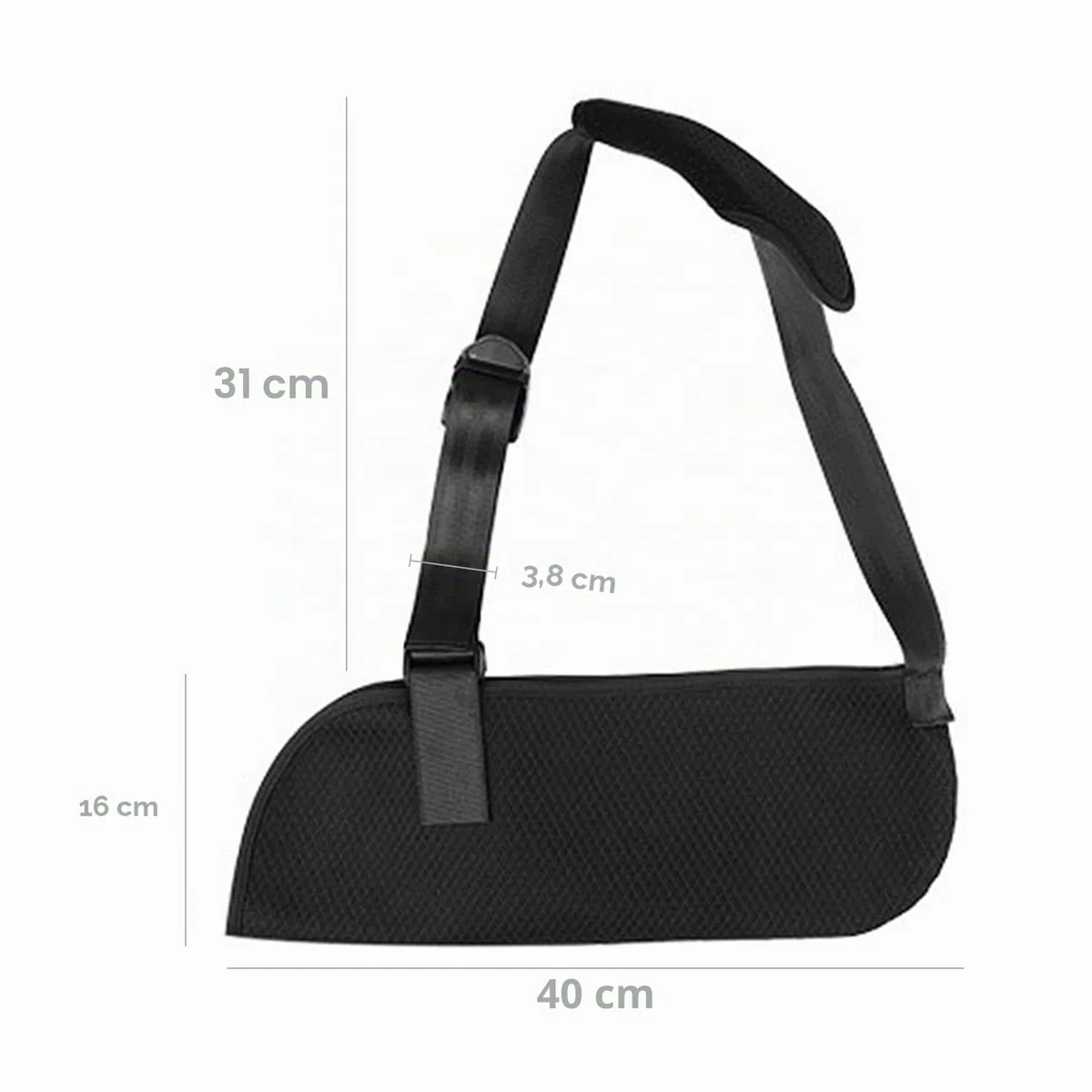 1 fascia regolabile per braccio, fascia in rete, imbracatura con imbottitura in gommapiuma, supporto per braccio, supporto per spalle, adatto per polsi rotti, gomiti, lussazioni delle spalle