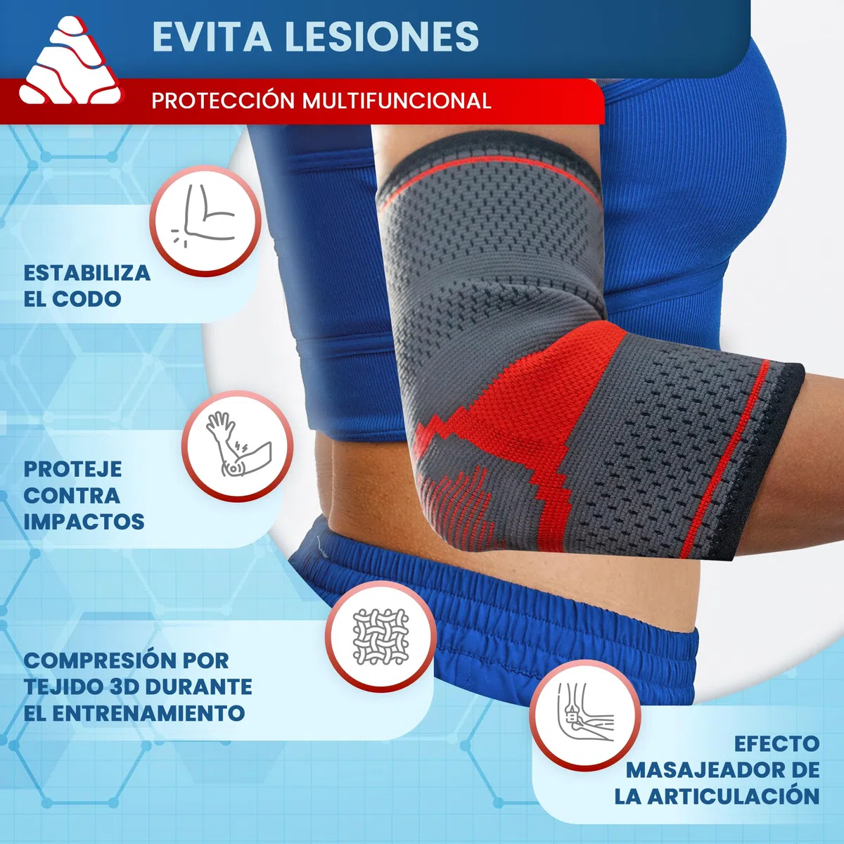 2 pz Tutore Epicondilite Gomito con Pad in Silicone Massaggiatore e Compressione per Tessuto 3D Traspirante. Gomiti era per Epicondilite, gomito da tennista, paddle, crossfit e palestra (Small)