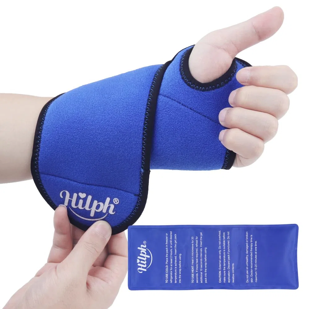 Hilph Impacco Gel Freddo/Caldo per Polso, Tunnel Carpale, Artrosi, Tendinite, Riutilizzabile, Supporto per Recupero Post-Intervento, Uomo & Donna, Blu