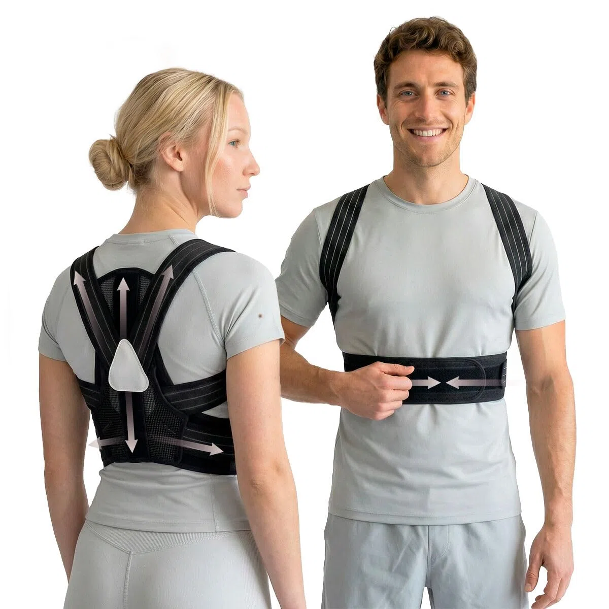 InnovaGoods Wellness Care - Correttore per schiena adattabile, nero, taglia unica