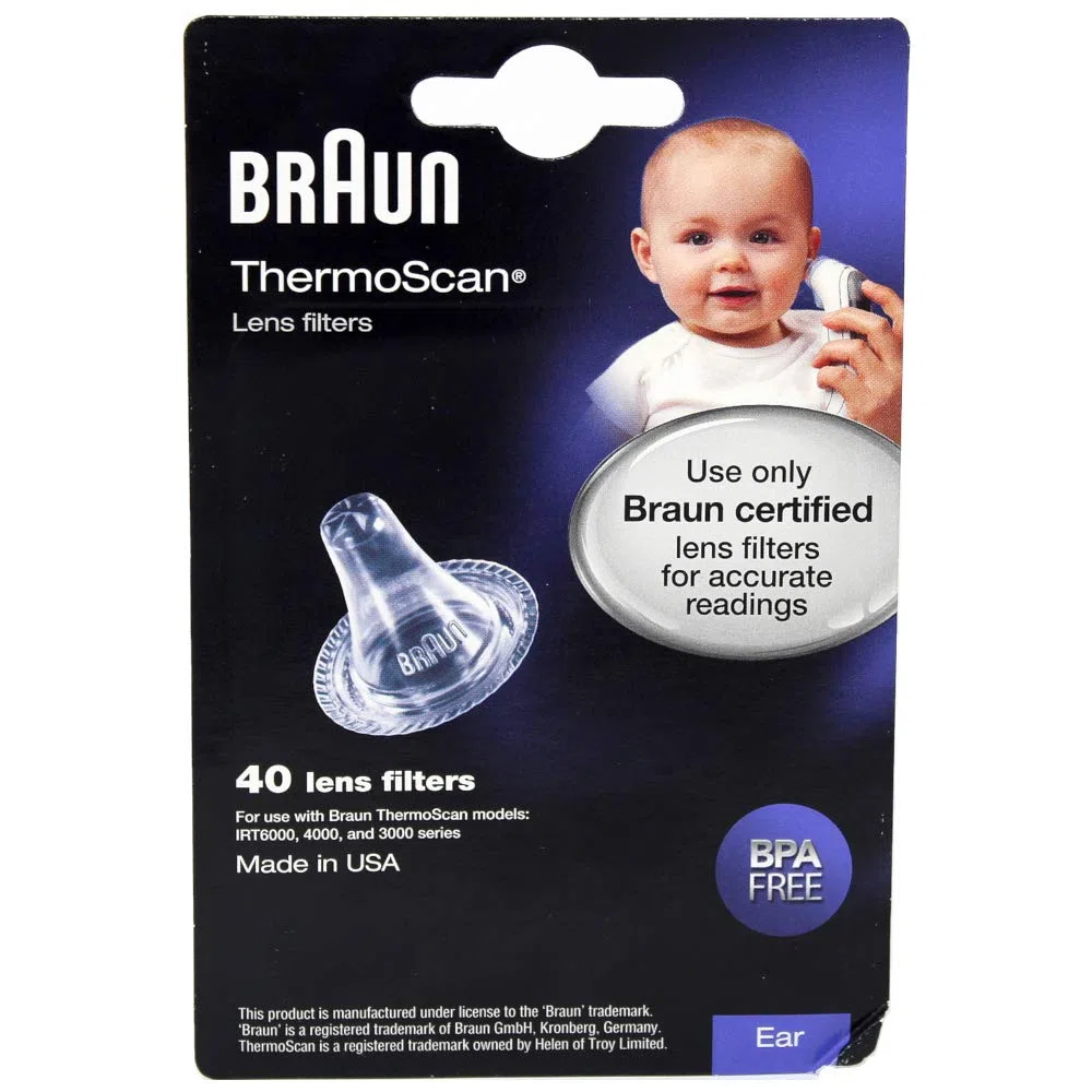 Braun - Filtri per lenti termometri per orecchie, confezione da 80
