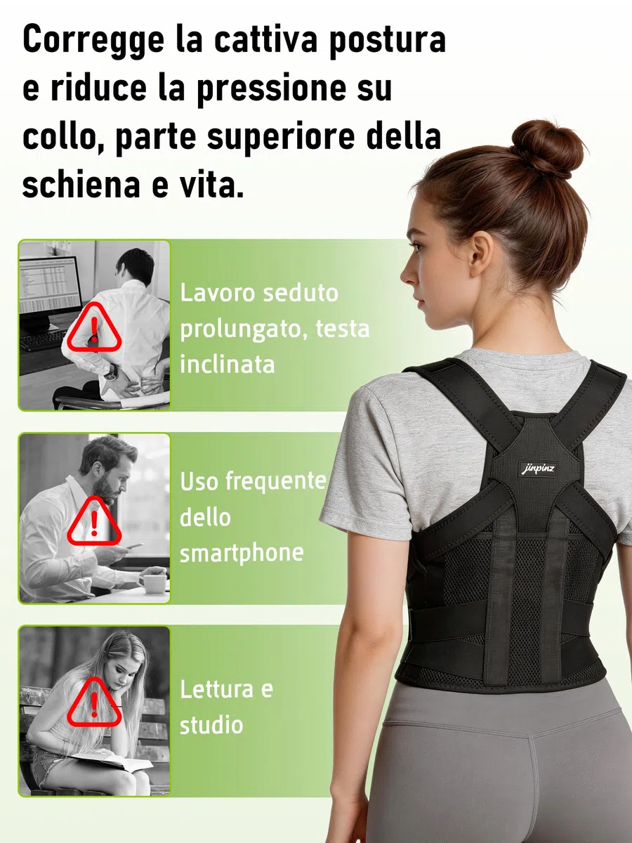 Fascia Posturale Spalle Schiena Uomo: Busto Correttore Posturale Uomo Donna con Elastica Fascia Lombare Supporto Regolabile Traspirante - Dritta Raddrizza Spalle Schiena Migliora Postura - M