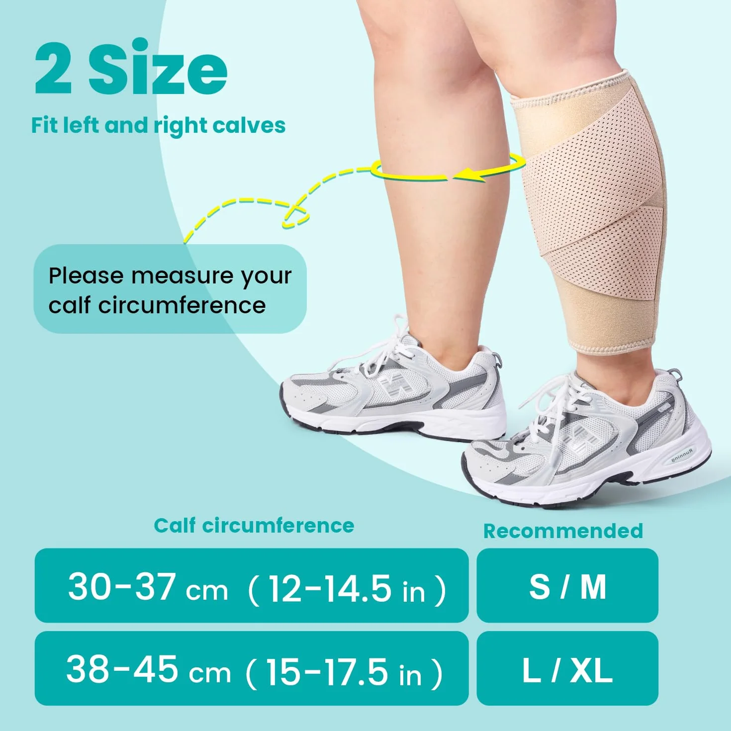 Tutore Compressivo Polpaccio per Gonfie per Donna, Supporto per Polpaccio Regolabile a Pressione, per Vene Varicose, Edema, Muscolo del Polpaccio Strappato, Indolenzimento, Crampi- L/XL