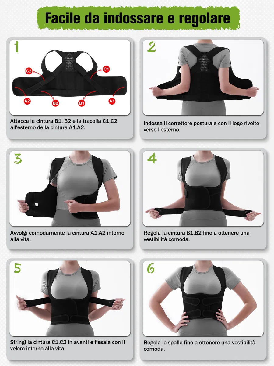Fascia Posturale Spalle Schiena Uomo: Correttore Posturale Fascia Lombare Supporto Donna - Tutore Spalla Busto Schiena Dritta Elastica Regolabile - Ortopedico Cintura per Raddrizza Schiena Collo L