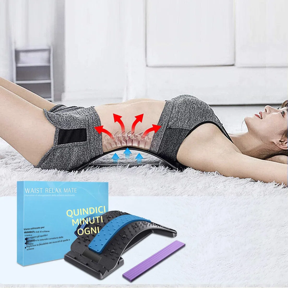 Supporto Lombare Regolabile Multi-livello,Dispositivo per Distendere la Schiena,Correttore per la Schiena con Magnete per Ernia del Disco, Sciatica e Scoliosi