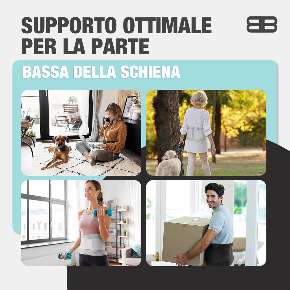 BACK BODYGUARD fascia lombare supporto schiena - corsetto lombare-fascia lombare ortopedico - fascia schiena lombare per Uomo e Donna-varie dimensioni