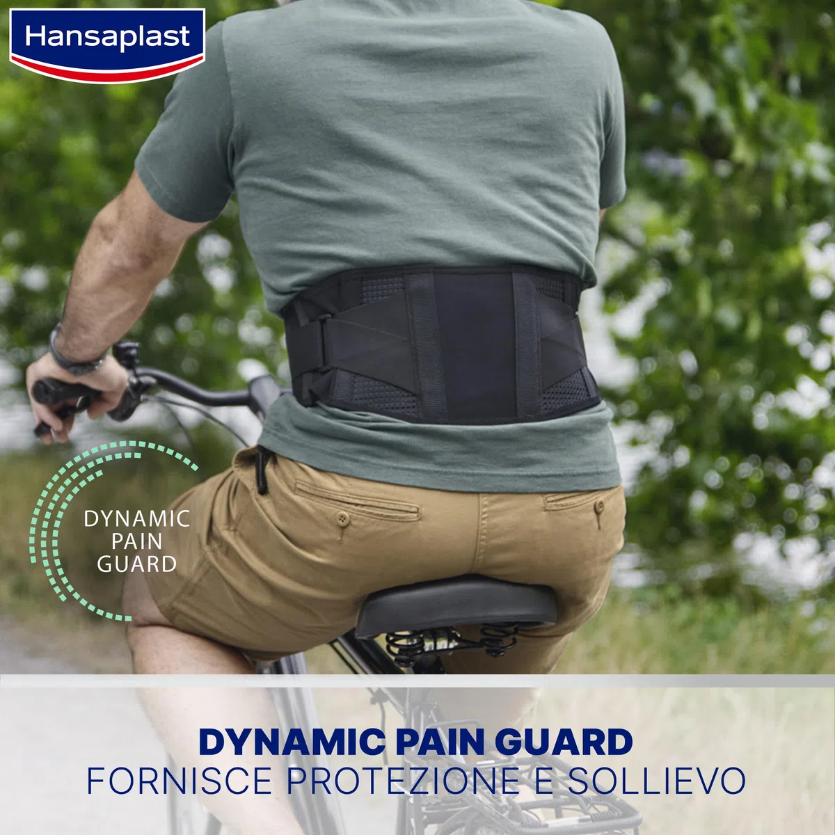 Hansaplast Sport Supporto Schiena, Fascia elastica lombare protettiva, Fascia lombare supporto schiena con regolazione della pressione, Fascia schiena con Duo Strapping System