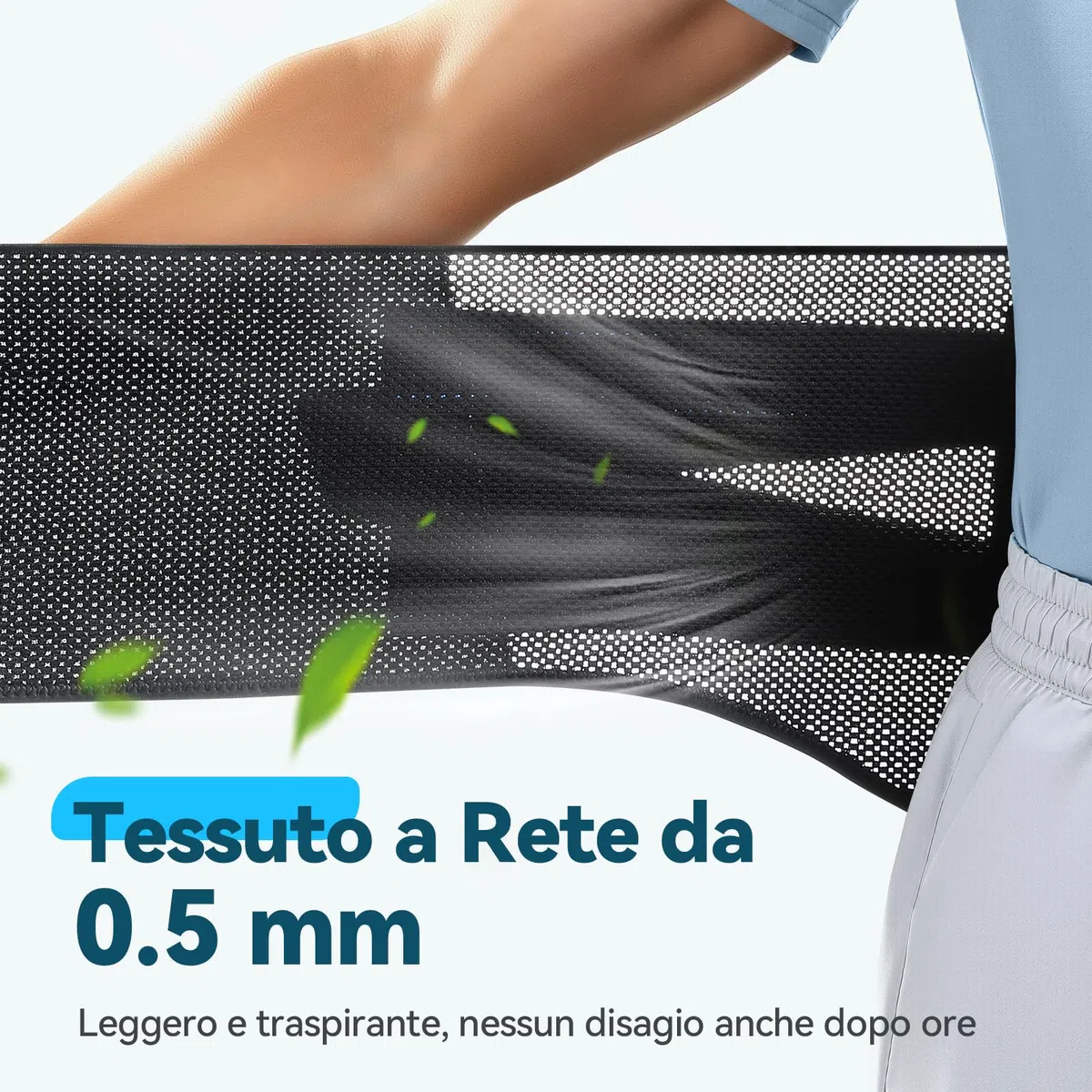 AGPTEK Fascia Lombare Supporto Schiena con Sostegno Bionico, Fascia per Schiena Traspirante in Tessuto a Rete, Sollievo dal Dolore, Stecche Multiple, Regolabile per Uomo e Donna, M