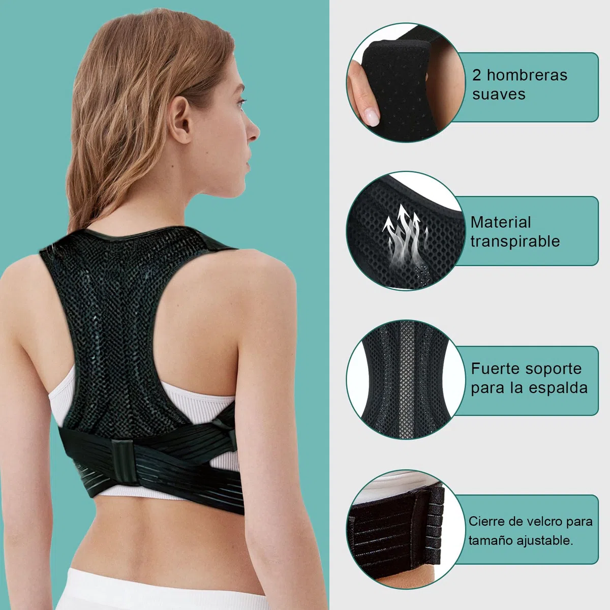 Fascia Correttore Postura Spalle Schiena: Supporto Lombare Uomo Donna - Busto Posturale Dritta Cintura Tutore Elastica - Cervicale Dritte Sostegno Ortopedico Raddrizza Spalla Fasce Collo Posture (M)