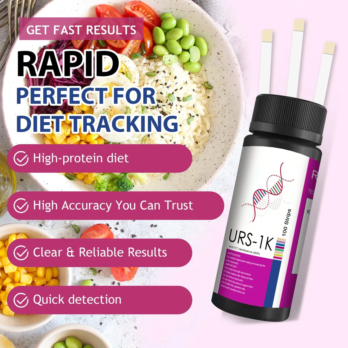 100 Strisce Reattive Chetosi,Ketosticks,Controllo Regolare del Chetone,Appari e sentiti Benissimo Con una Dieta Chetogenica a Basso Contenuto di Carboidrati