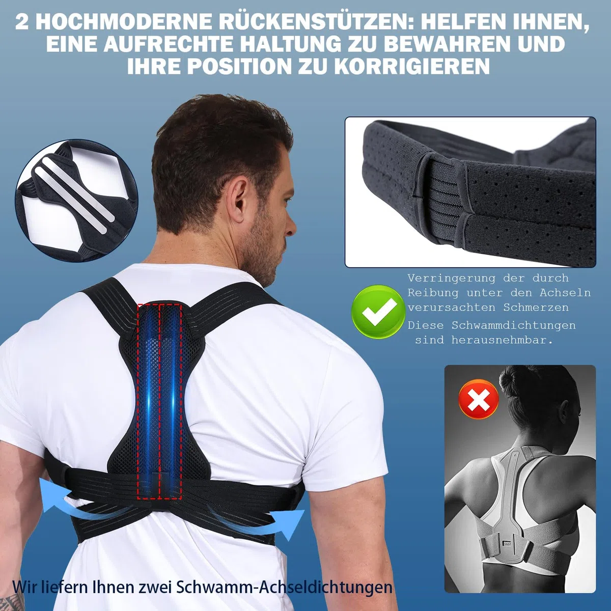 Correttore Postura Uomo Donna, Fascia Posturale Spalle e Schiena Traspirante,Schiena Dritta,Postura Donna,Busto Correttore Posturale,Fascia Posturale,Supporto Lombare,Nero(M)