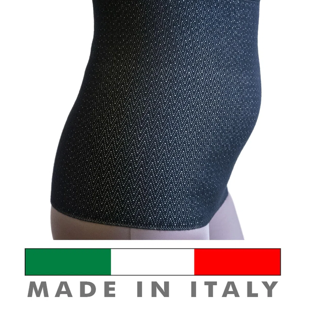 BODYPERFECT Fascia Lana Pancera Elastica Contenitiva Unisex Offre Protezione Addominale e Lombare Lana Termica Made In Italy (L, Nero)