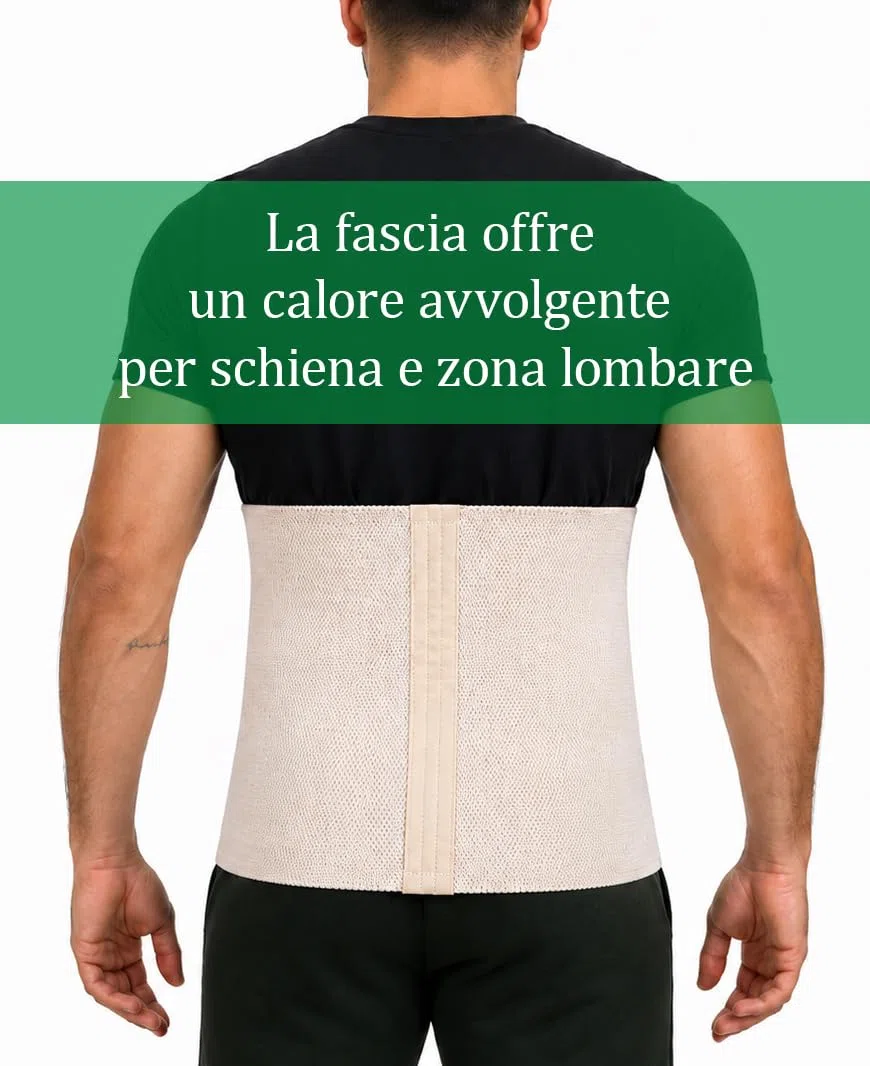 Fascia Termica per Schiena e Reni, con Lana Merino, Angora e Cotone, Cintura Elastica Scaldareni per Donna e Uomo, Scaldaschiena Termico per Zona Lombare (Medium)