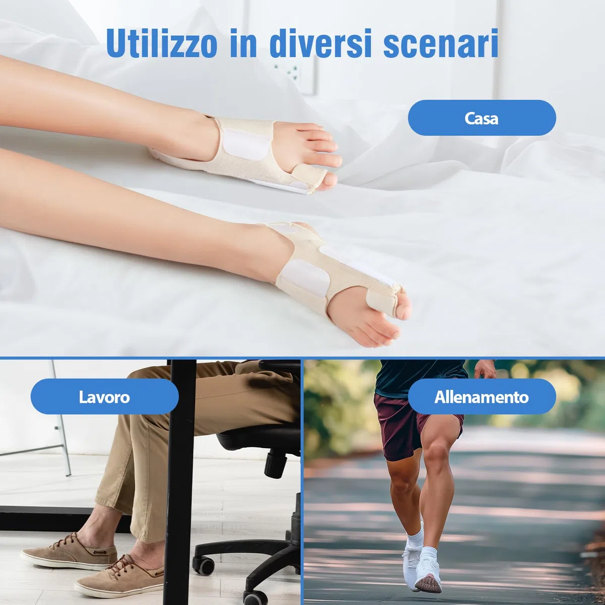 Alluce Valgo Correttore per Donna e Uomo – Tutore Alluce Valgo Regolabile con Cuscinetto in Gel – Sollievo e Supporto per Alluce Valgo, 1 Paio