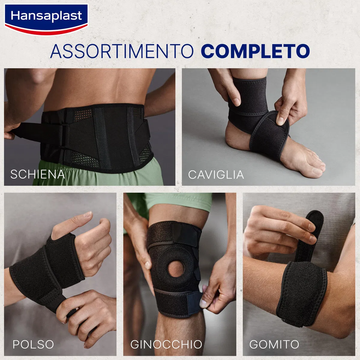 Hansaplast Sport Supporto Schiena, Fascia elastica lombare protettiva, Fascia lombare supporto schiena con regolazione della pressione, Fascia schiena con Duo Strapping System